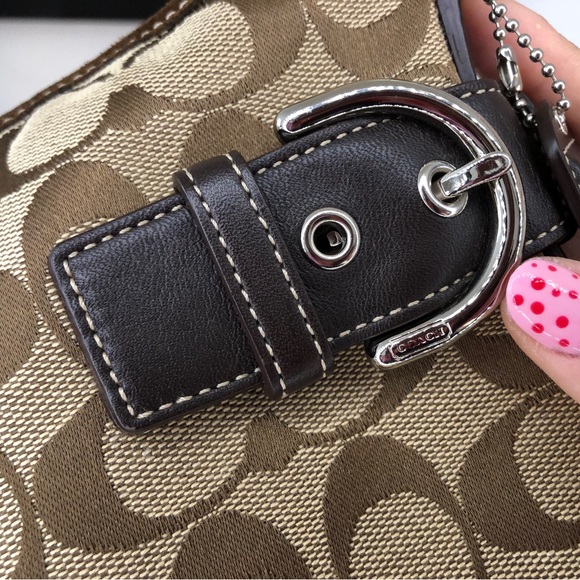 ✨NOT FOR SALE✨COACH Signature Soft Duffle Khaki Suede Leather Shoulder Bag -3577 - Picture 3 of 11